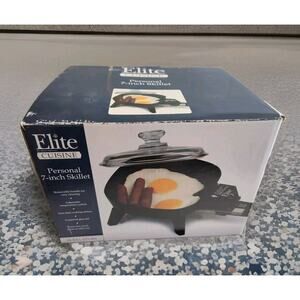 Elite Gourmet EFS-400 Personal Stir Fry Griddle Pan, Rapid 7" x 7", Black